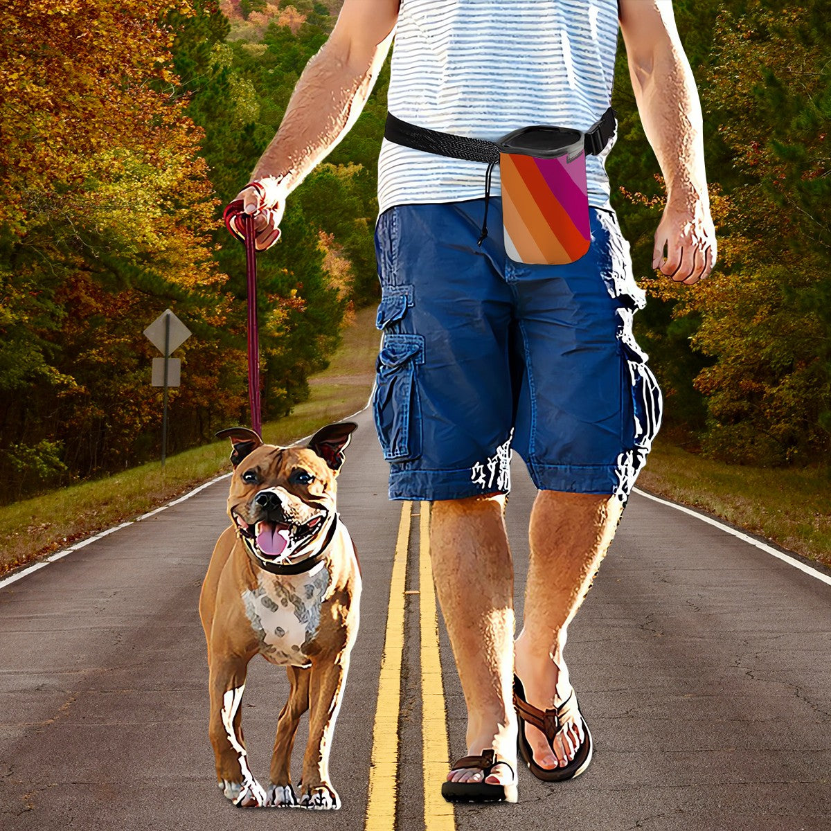 You Have a Lesbian Pooch?  Here's the Treat Carrier for You. Adjustable Long Strap Pet Treat Carrier - Spill-Proof Design for Happy Tails!