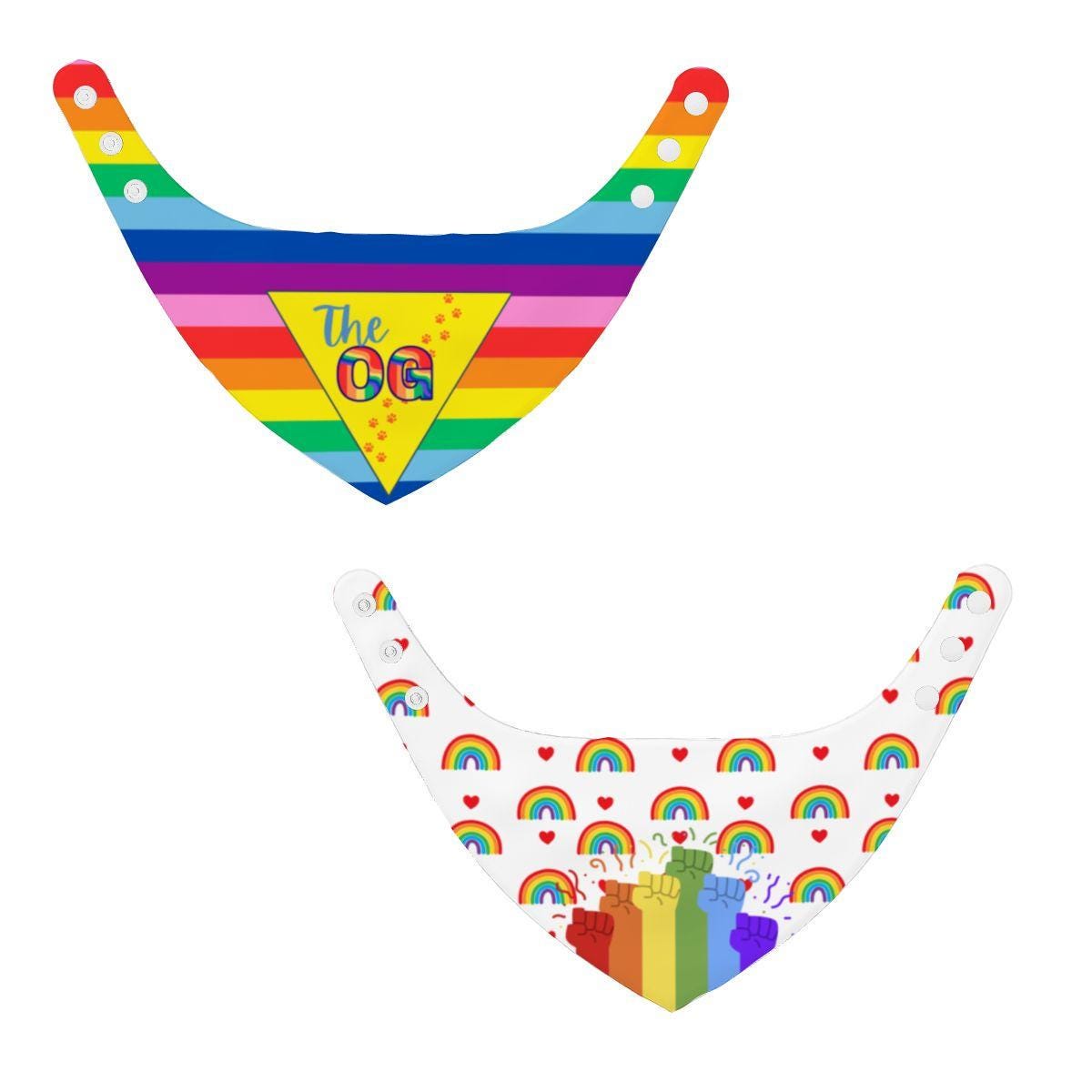 Show Your Cat Pride with this Pride Flag Cat Bandana, Reversible Pet Neckwear, Has the OG Gay Flag for the OG Cat, a Cat Fashionista Must