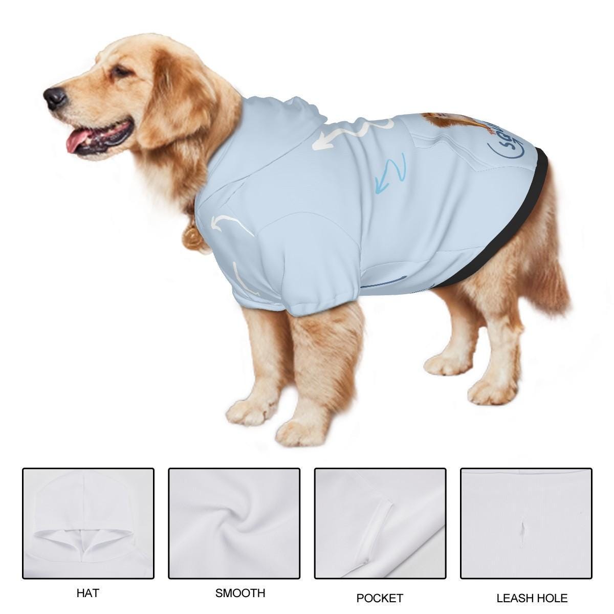 Squirrel, squirrel, always looking for squirrels, This is a great hoodie for the Park for that ADHD Dog, Comes in Sizes Small Through XXL