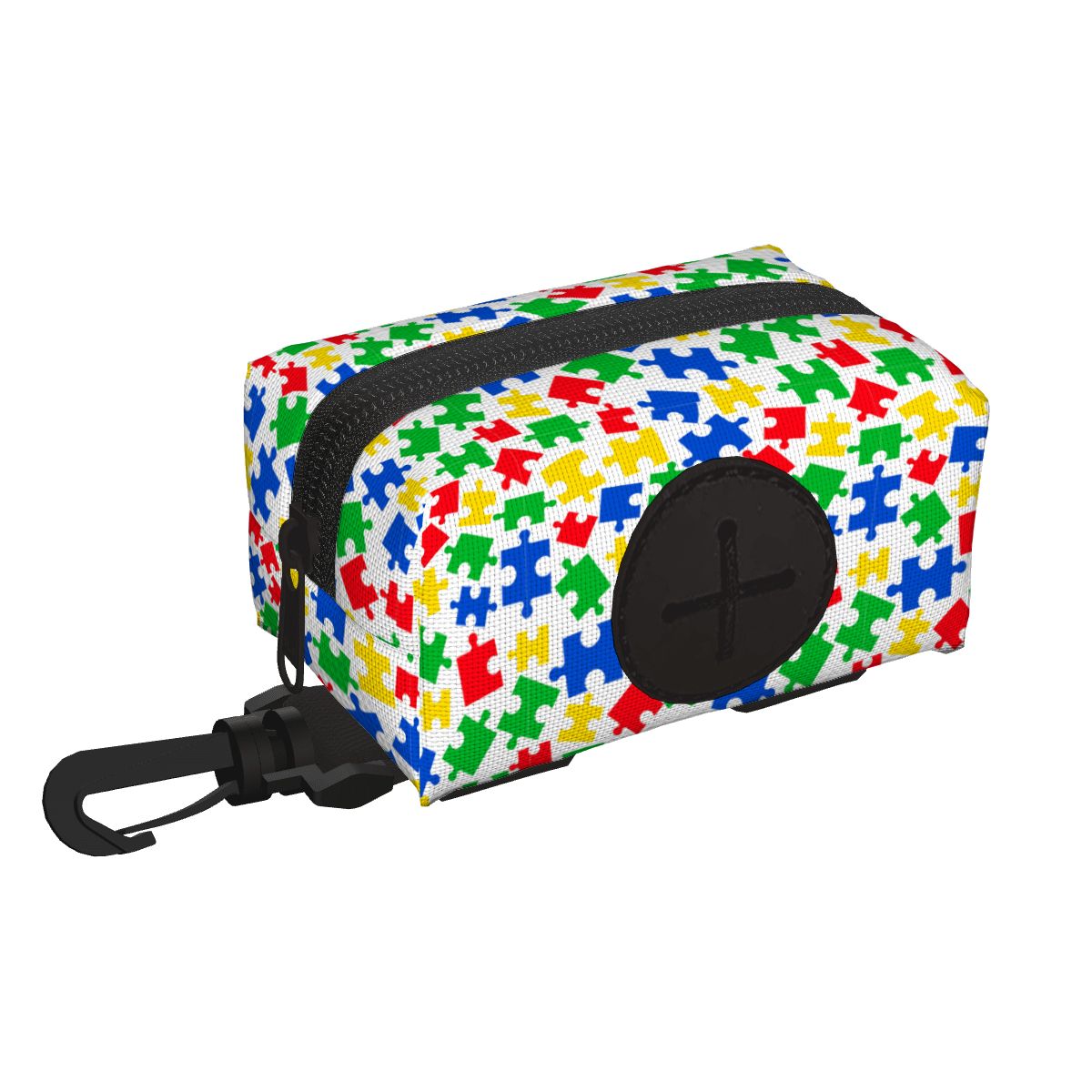 Dog Poop Bag Holder - Autism Awareness Puzzle Theme, Easy to Carry