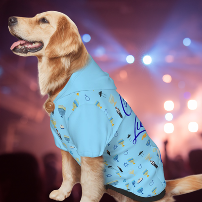 Funny Dog Hoodie - Ugly Sweater for Hanukkah, Jewish Man's Favorite, Bris Milah Free, Holiday Dog Hoodie