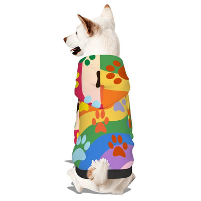 Rainbow Pride Flag Pet Hoodie with Hearts for Small Dogs, Custom Hoodie Gift, Mothers Day, Fathers Day, Dog Lover Gift