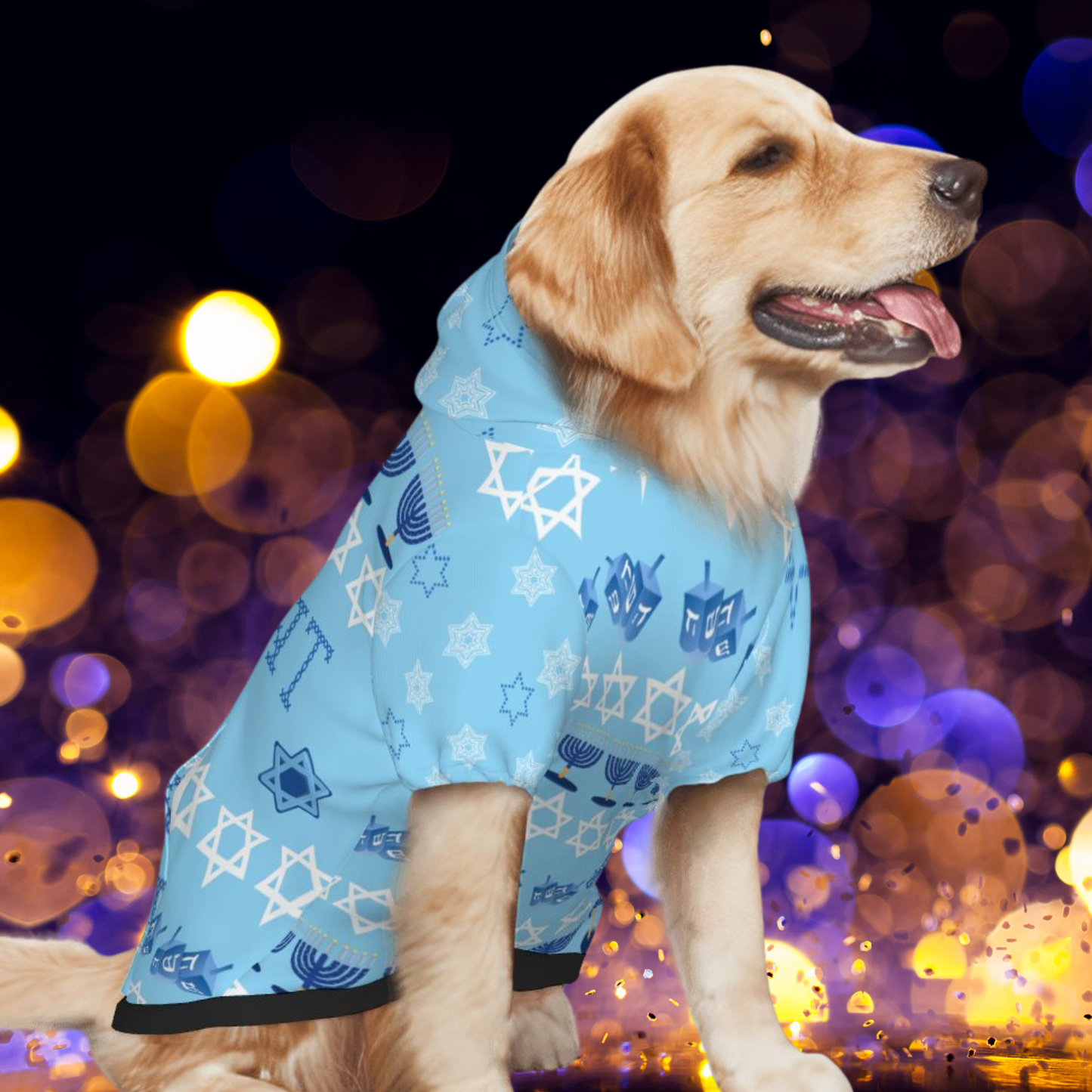 Funny Dog Hoodie for Hanukkah, HolidayUgly Sweater Design, Current Mood: Fry Day, Perfect Hanukkah Present