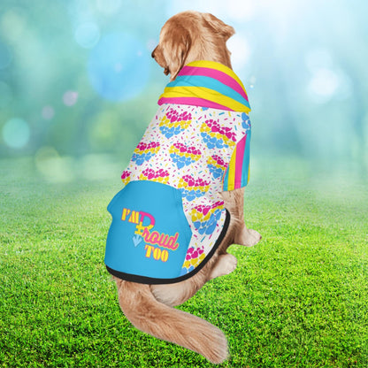 Custom Dog Hoodie with Pansexual Flag and Rainbow Hearts - Pet Pride Clothing
