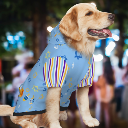 Celebrate Hanukkah with Your Pup, Get Lit Dog Hoodie in Ugly Sweater Style, Get Lit for 8 Straight Nights