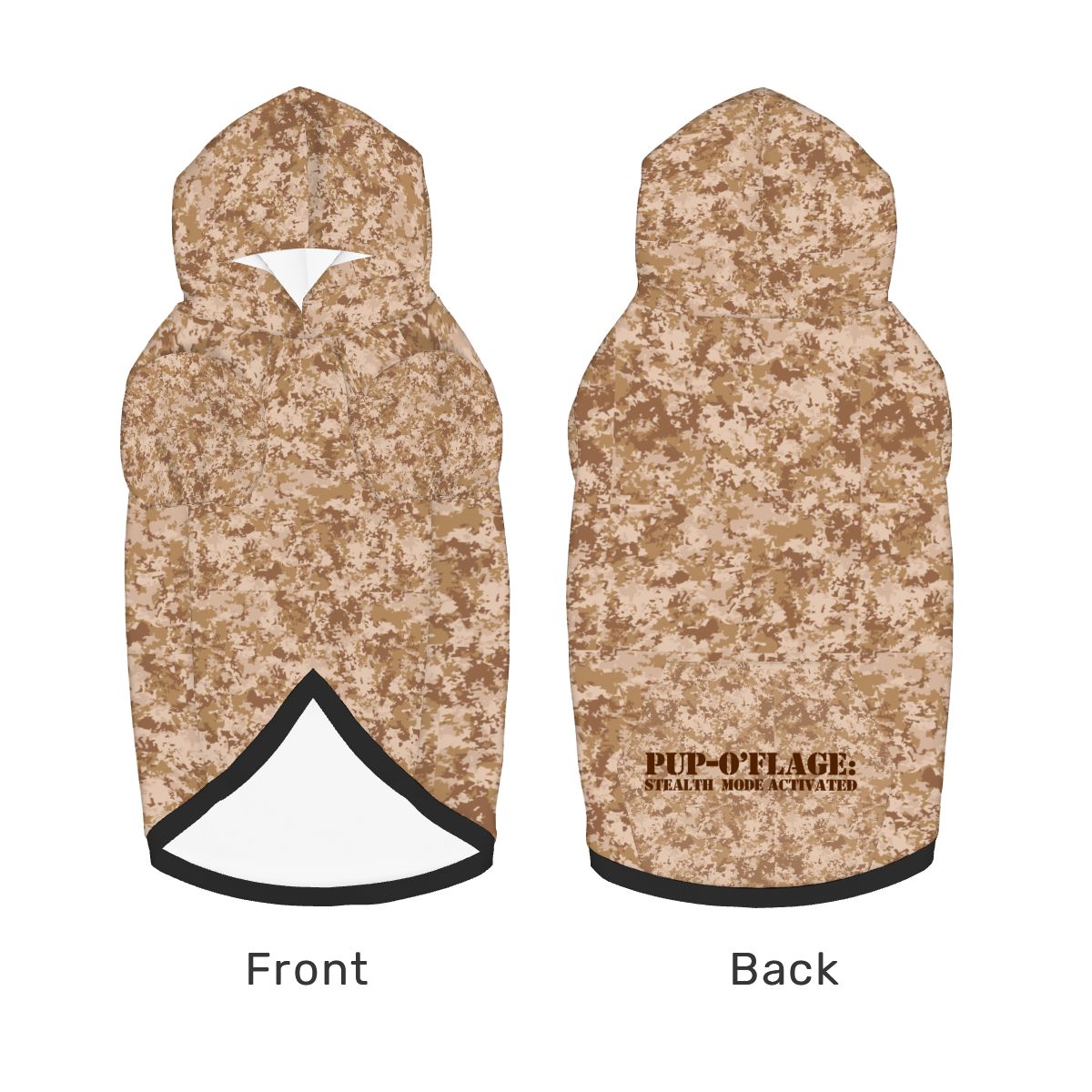 Military-Inspired Brown Camo Dog Hoodie - Stealth Mode Fashion