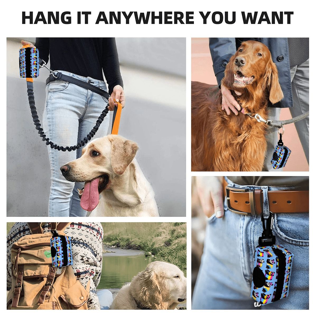 Pansexual Pride Dog Poop Bag Holder - Easy to Carry 'Pan-Duh' Design
