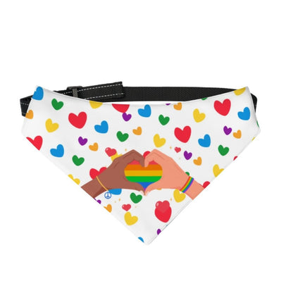 Rainbow Hearts Dog Bandana for Large Breeds, LGBTQ Pride, Unity and Acceptance, Perfect Wear fir Pride Parade and Walks to the Dog Park