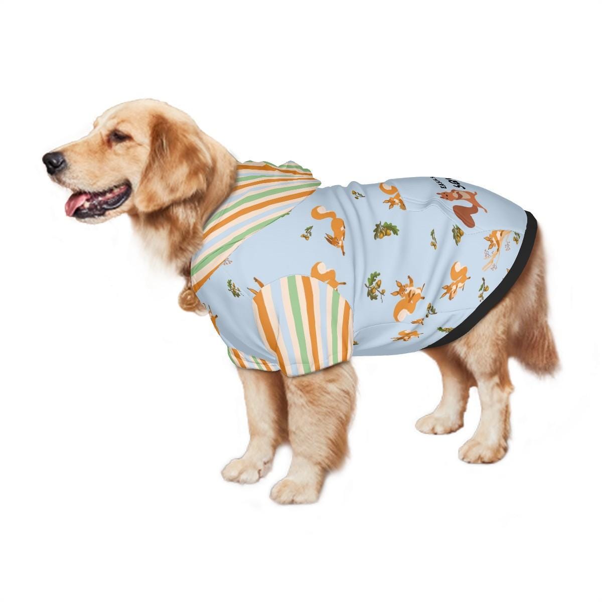 Custom Blue Dog Hoodie with Distracted by Squirrels Design, Dog Lover Gift, Perfect Outfit for A Ride or Walk in the Park