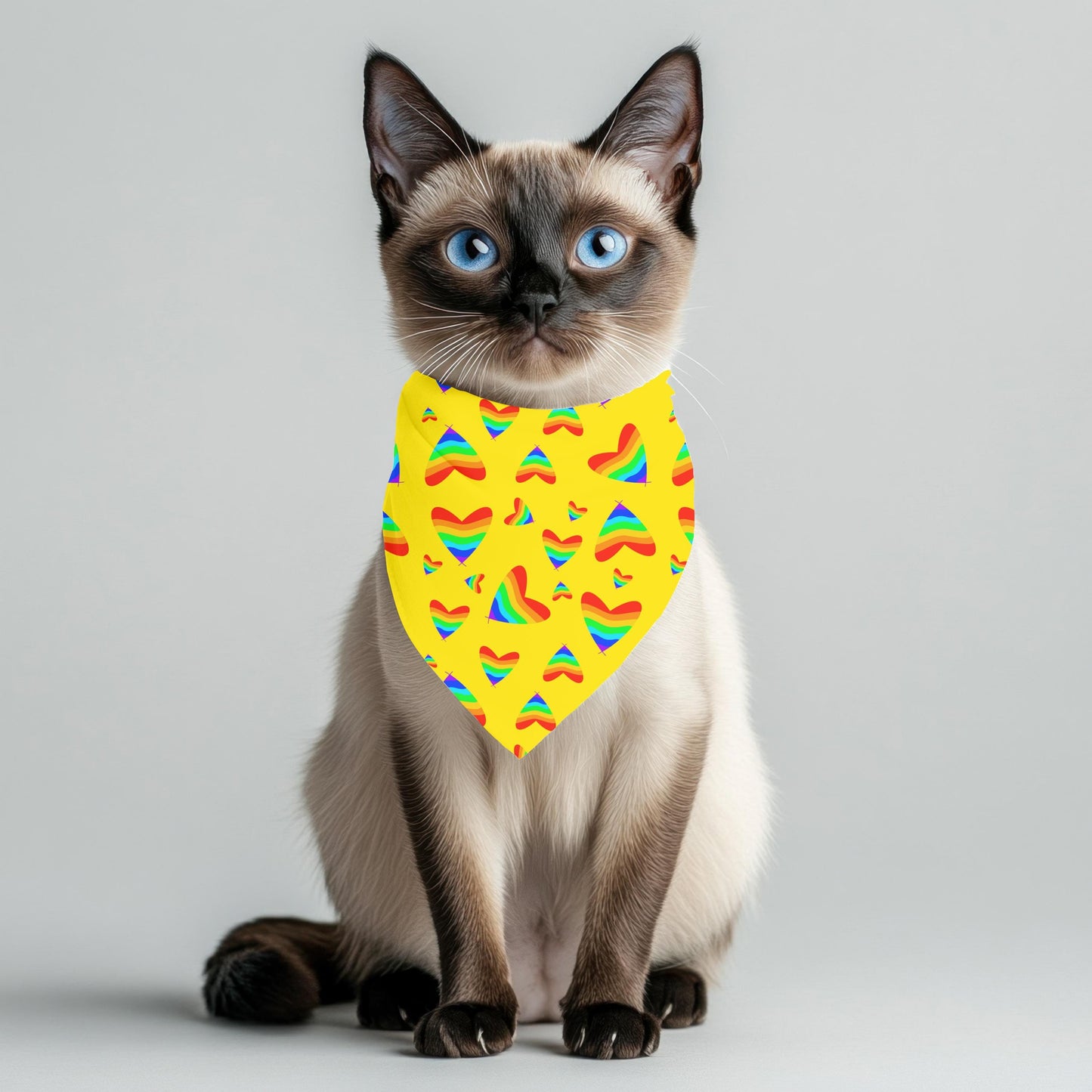 LGBTQ Pride Cat Scarf - Reversible Heart Design