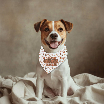 No Lying, I like Big Bones I Cannot Lie Cute Small Dog Bandana, Features Reversible to Treats Welcome, Perfect for Walks to the Cafe