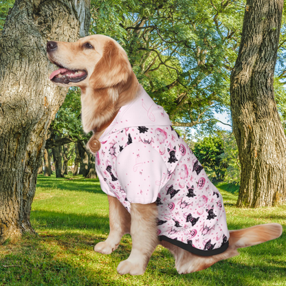 IN October We wear Pink, Breast Cancer Awareness Dog Hoodie - Pink Halloween Pet Costume, Ghosts, Bats, Cute Dog Outfit