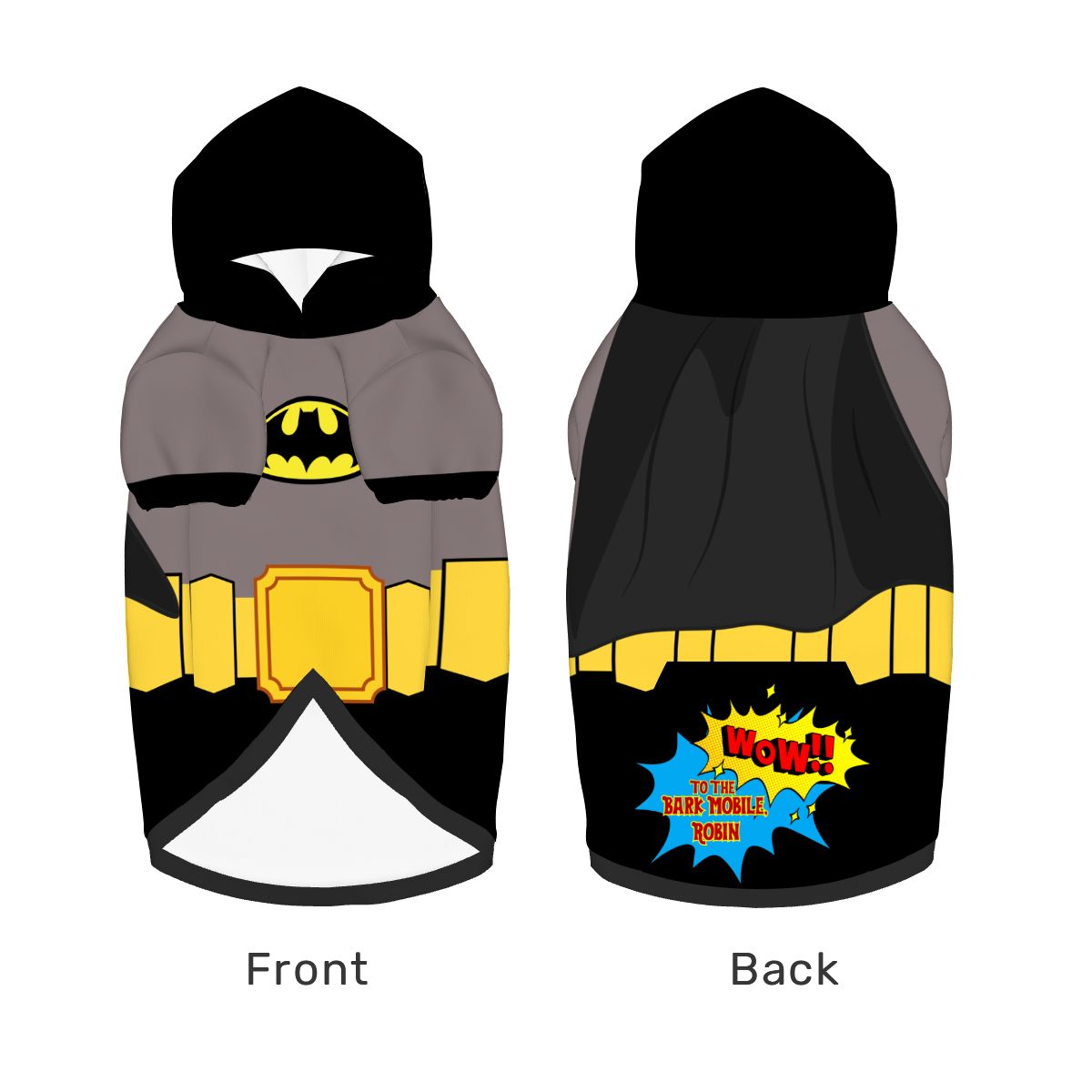 Batman Dog Costume Hoodie - Superhero Pet Clothing, Batman and Robin, Together Again Keeping the Yard Safe aand protecting on the Walks, Retro Superheros