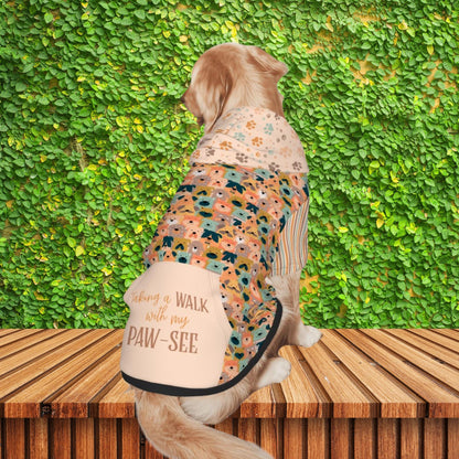 Taking Walks with My Paw-See, Large Dog Hoodie, Fashionable for Dog Parks and Running with Parents and Family, Great Gift for Dog Lovers