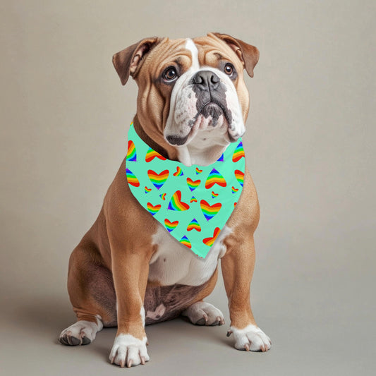 Colorful Hearts Dog Scarf for Large Breeds