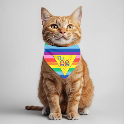 Show Your Cat Pride with this Pride Flag Cat Bandana, Reversible Pet Neckwear, Has the OG Gay Flag for the OG Cat, a Cat Fashionista Must