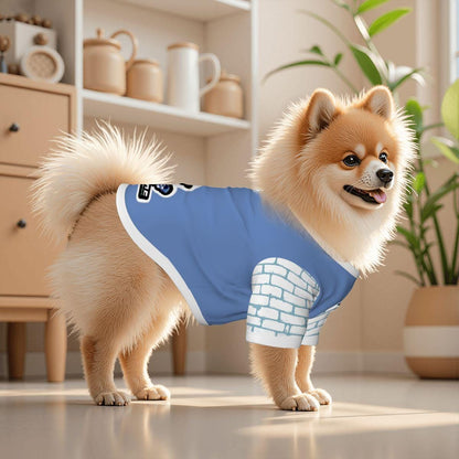 Small Dog Deltarune Shirt in Blue Graffiti Brick Design, Pet Fashion, Gamer Vibe, Anime Tee