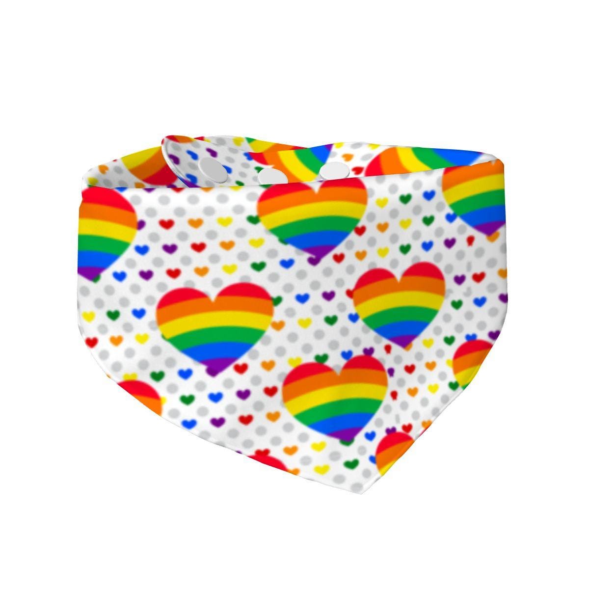 LGBTQ Pride Cat Scarf - Reversible Heart Design