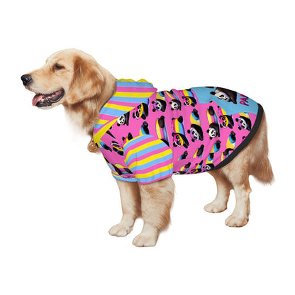 Panda Print Dog Hoodie, Pan-Sexual Pride Apparel, Cute Dog Outfit
