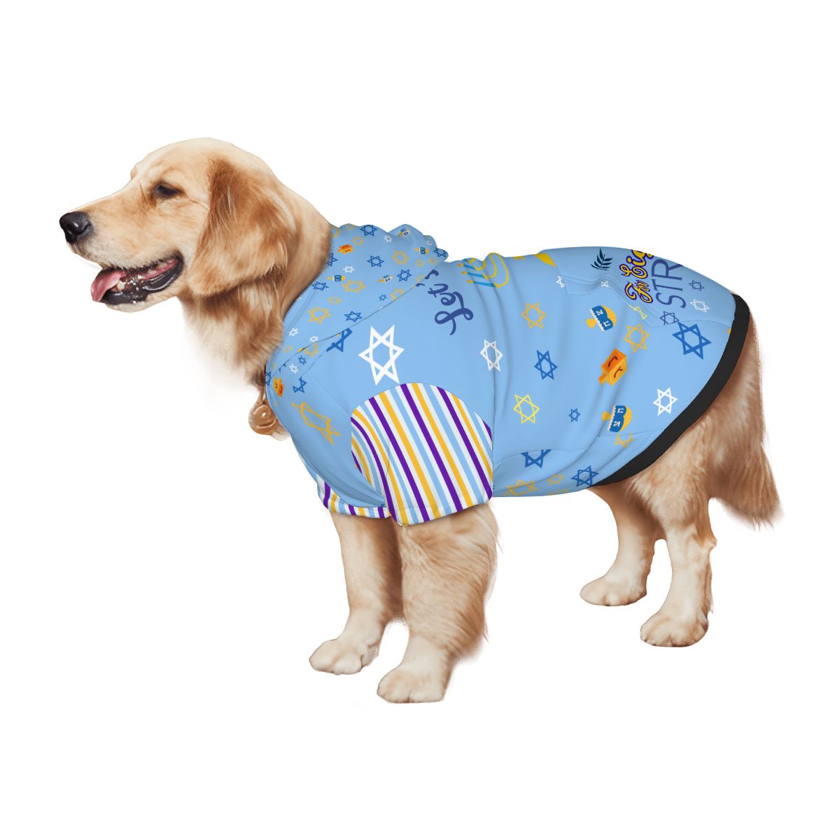 Celebrate Hanukkah with Your Pup, Get Lit Dog Hoodie in Ugly Sweater Style, Get Lit for 8 Straight Nights