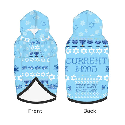 Funny Dog Hoodie for Hanukkah, HolidayUgly Sweater Design, Current Mood: Fry Day, Perfect Hanukkah Present