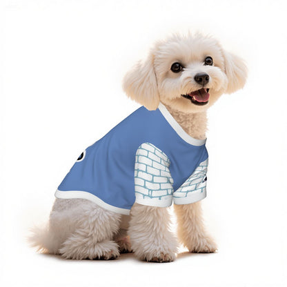 Small Dog Deltarune Shirt in Blue Graffiti Brick Design, Pet Fashion, Gamer Vibe, Anime Tee
