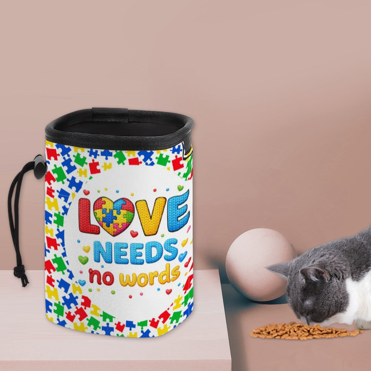 Dog & Cat Treat Pouch | Autism Awareness | Love Needs No Words Gift