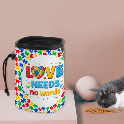 Dog & Cat Treat Pouch | Autism Awareness | Love Needs No Words Gift