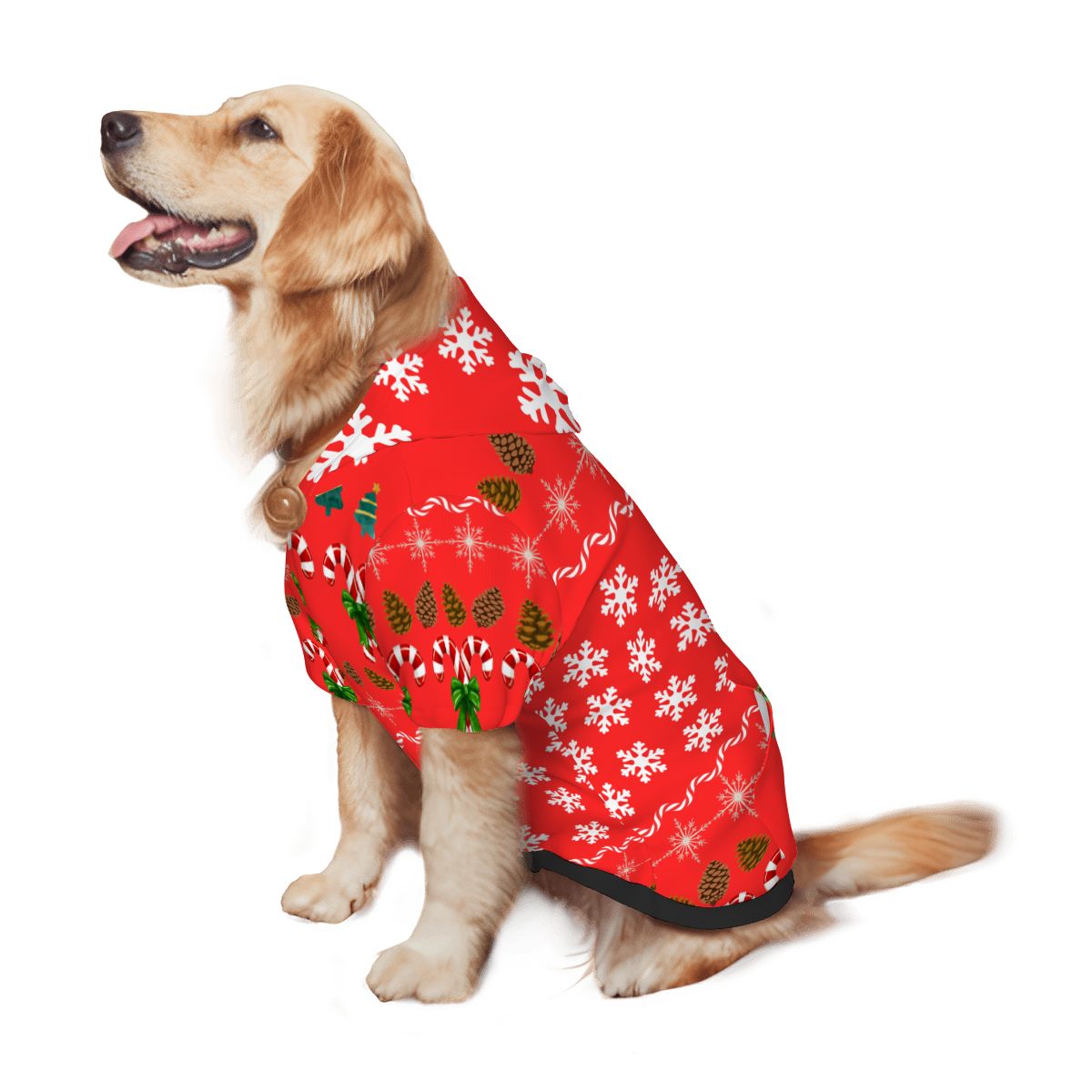 Red Christmas Ugly Sweater for Dog, Festive Dog Hoodie, Happy Holidays!