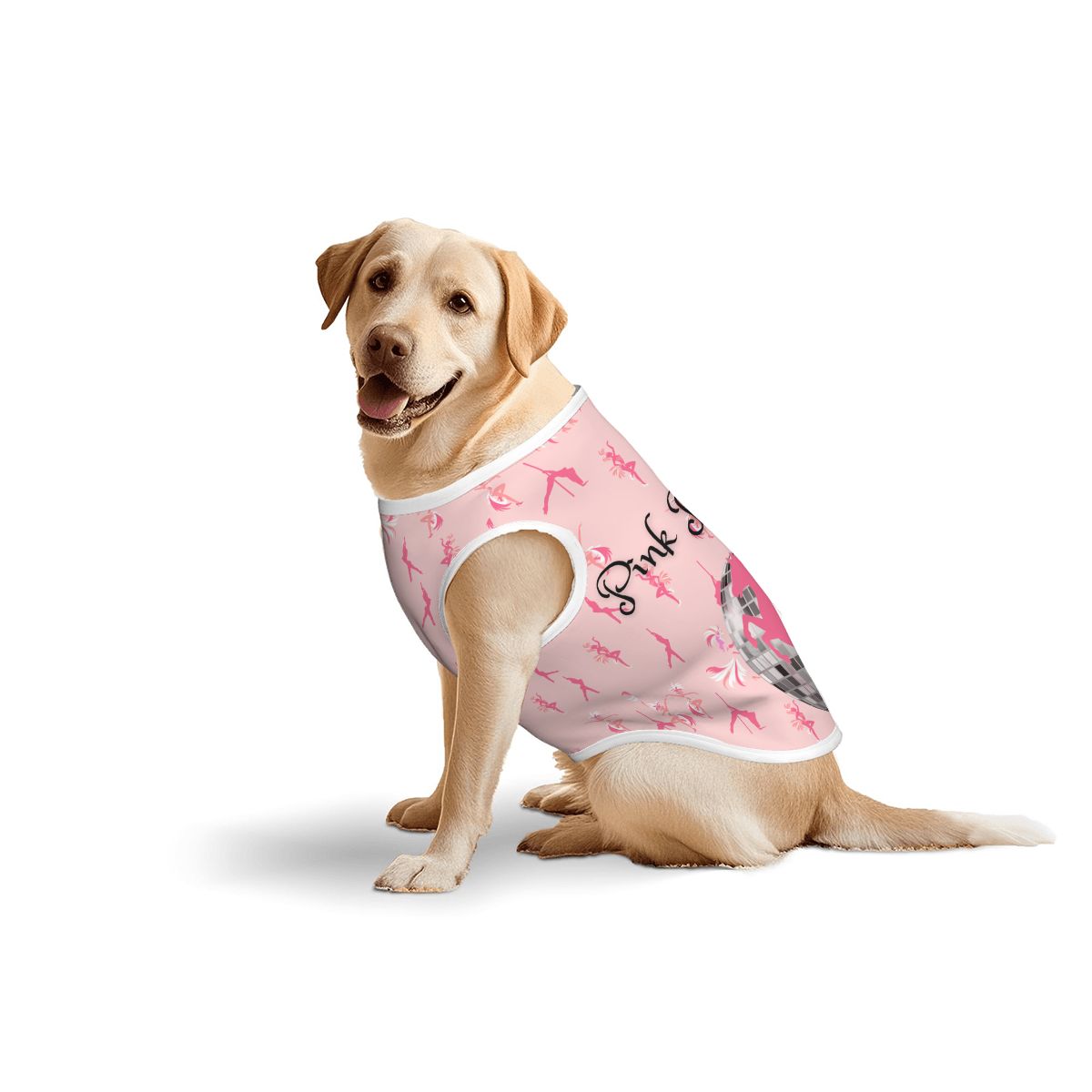 Trendy Dog Tank Top: Pink Pony Club & Disco Ball Design, Chappell Roan celebrate,
