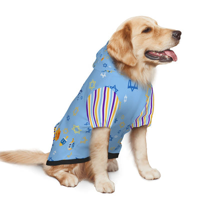 Celebrate Hanukkah with Your Pup, Get Lit Dog Hoodie in Ugly Sweater Style, Get Lit for 8 Straight Nights