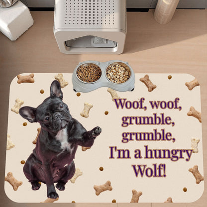 Funny Dog  Face Food Placemat - Food Mat to Keep Floors Clean, & Dog Choices, So FUN