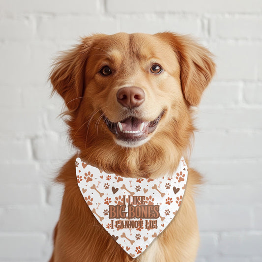 I like Big Bones, I cannot Lie. Large Dog Bandana, Reversible to Treats Welcome, Custom Dog Bandana, Perfect for Dog Park Fun