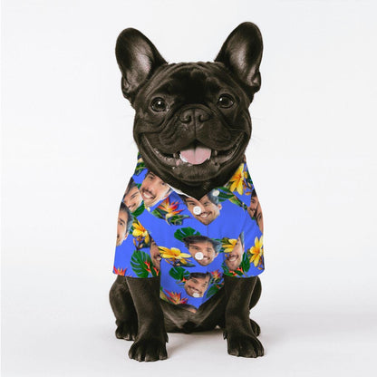 Hawaiian Shirt Pet and Human Matching Set - Customized with Pictures of Heads, Fun to Wear BFF on your shirt, Vacation Pool clothes, Stylish