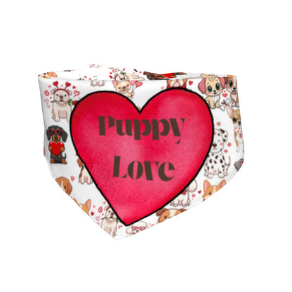 Puppy Love Bandana for Small Dogs - Reversible with Adorable Conversation Hearts