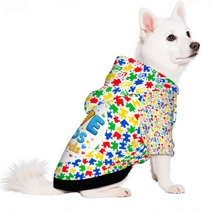 Dog Hoodie for Autism Awareness | Love Needs No Words Design