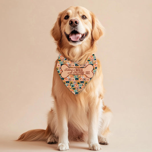 Funny Dog Bandana for Professional Beggars - Walking with Your Pawsee, Large Dog Bandna fashion wear for the best dogs around