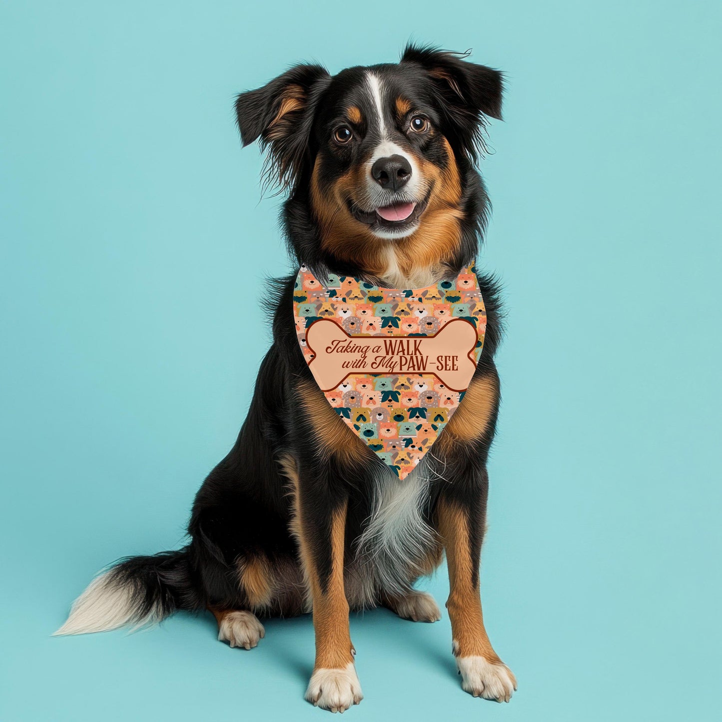 Funny Small Dog Bandana - Professional Beggar Design, Walking with My Paw-see fashion attire for the  Village, getting a Pup Cup, Must Have
