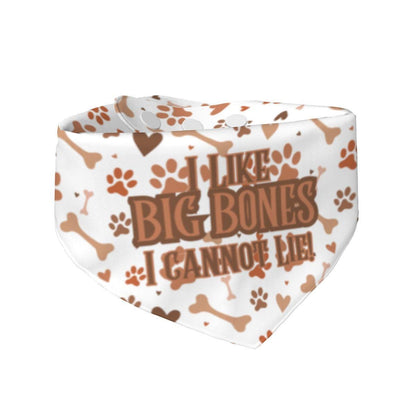No Lying, I like Big Bones I Cannot Lie Cute Small Dog Bandana, Features Reversible to Treats Welcome, Perfect for Walks to the Cafe