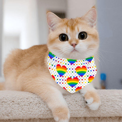 LGBTQ Pride Cat Scarf - Reversible Heart Design