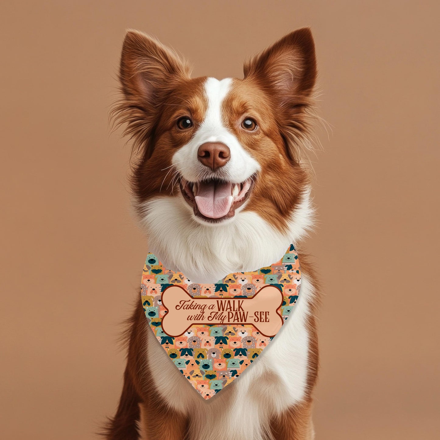 Funny Small Dog Bandana - Professional Beggar Design, Walking with My Paw-see fashion attire for the  Village, getting a Pup Cup, Must Have