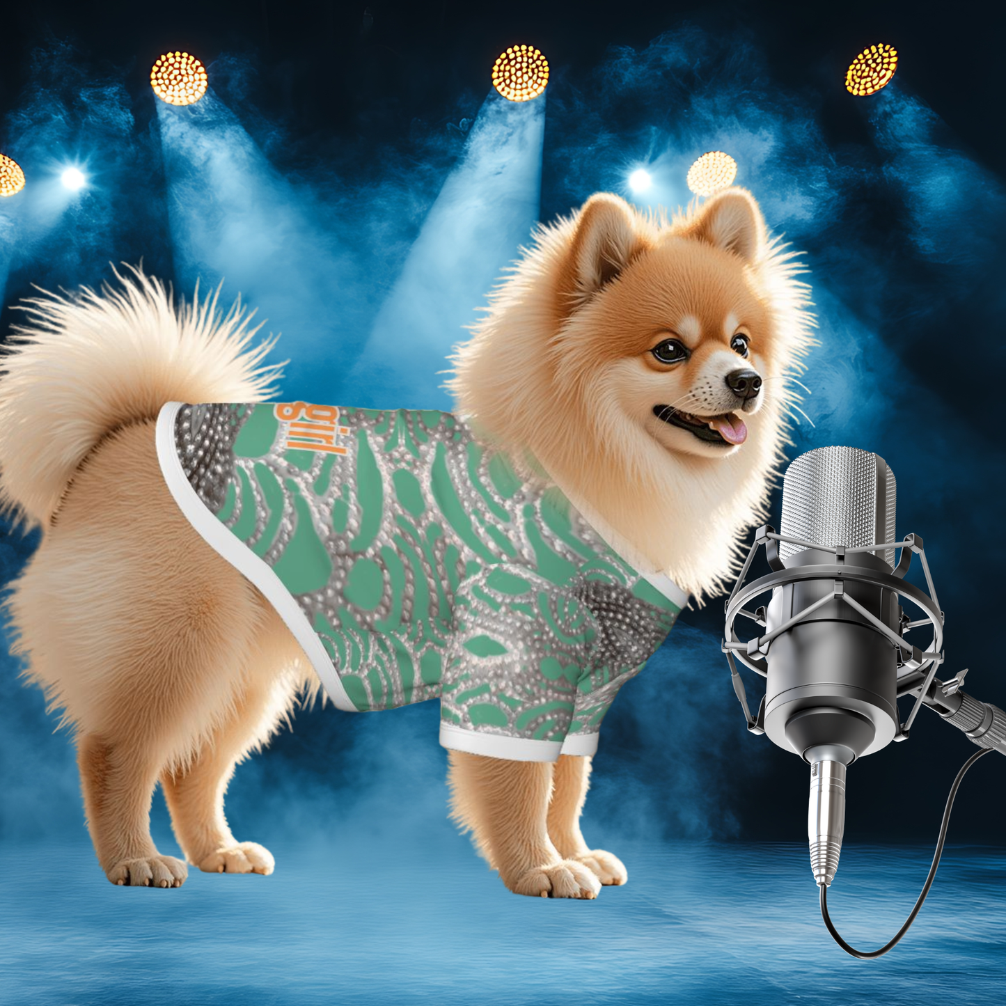 Showgirl Costume Dog Shirt, Taylor Swift Inspired Blingy Rhinestone Design, Your Dog is on Stage Everyday With this Design