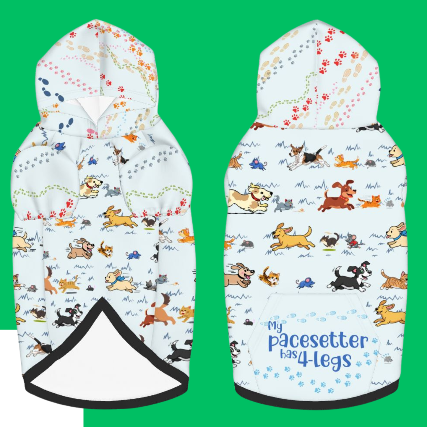 So FUn, Dogs Chasing Cats ,Cats Chasing Mice, then Mice Chasing Cats and , What a Fun Fashionable Style for Your Daily Run "My Pacesetter has 4 Legs" in Blue