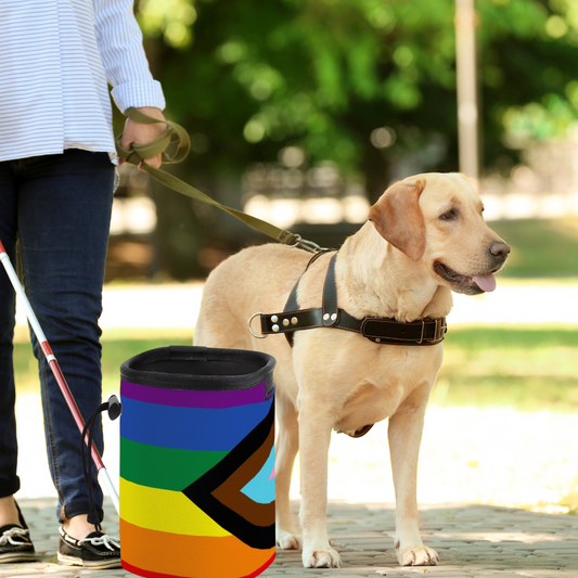 Progress, Acceptance Flag No-Spill Pet Treat Carrier with Long Strap - Perfect for On-the-Go Pup Treats!