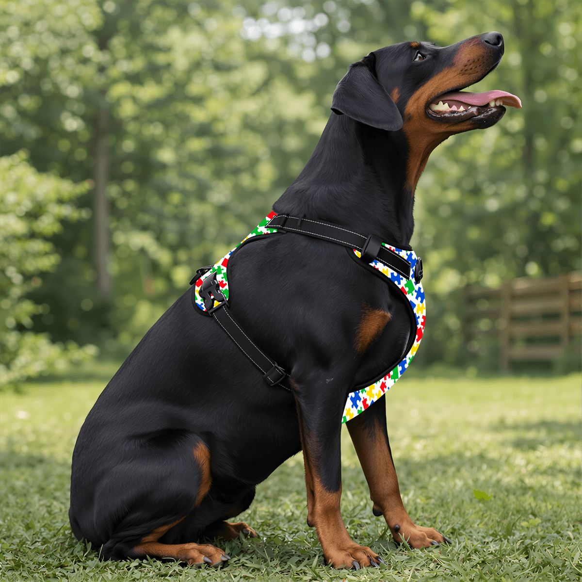 Autism Awareness Dog Harness Puzzles - Random Designs for Fun