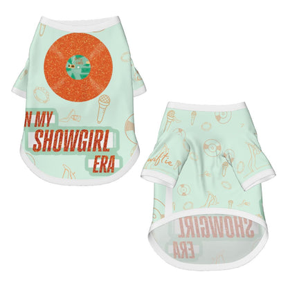 Showgirl Inspired Taylor Swift Tee | Green & Orange ShowGirl Dog Tee for Walks in the Village or to the Dog Park