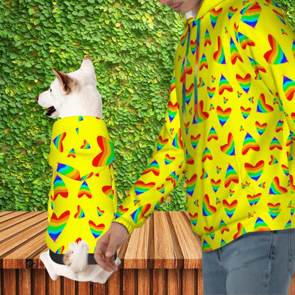 Pride Theme Dog and Owner Matching Hoodies , Buy  both from this shop, Unisex Hoodie and Dog Hoodies for fashionable outings