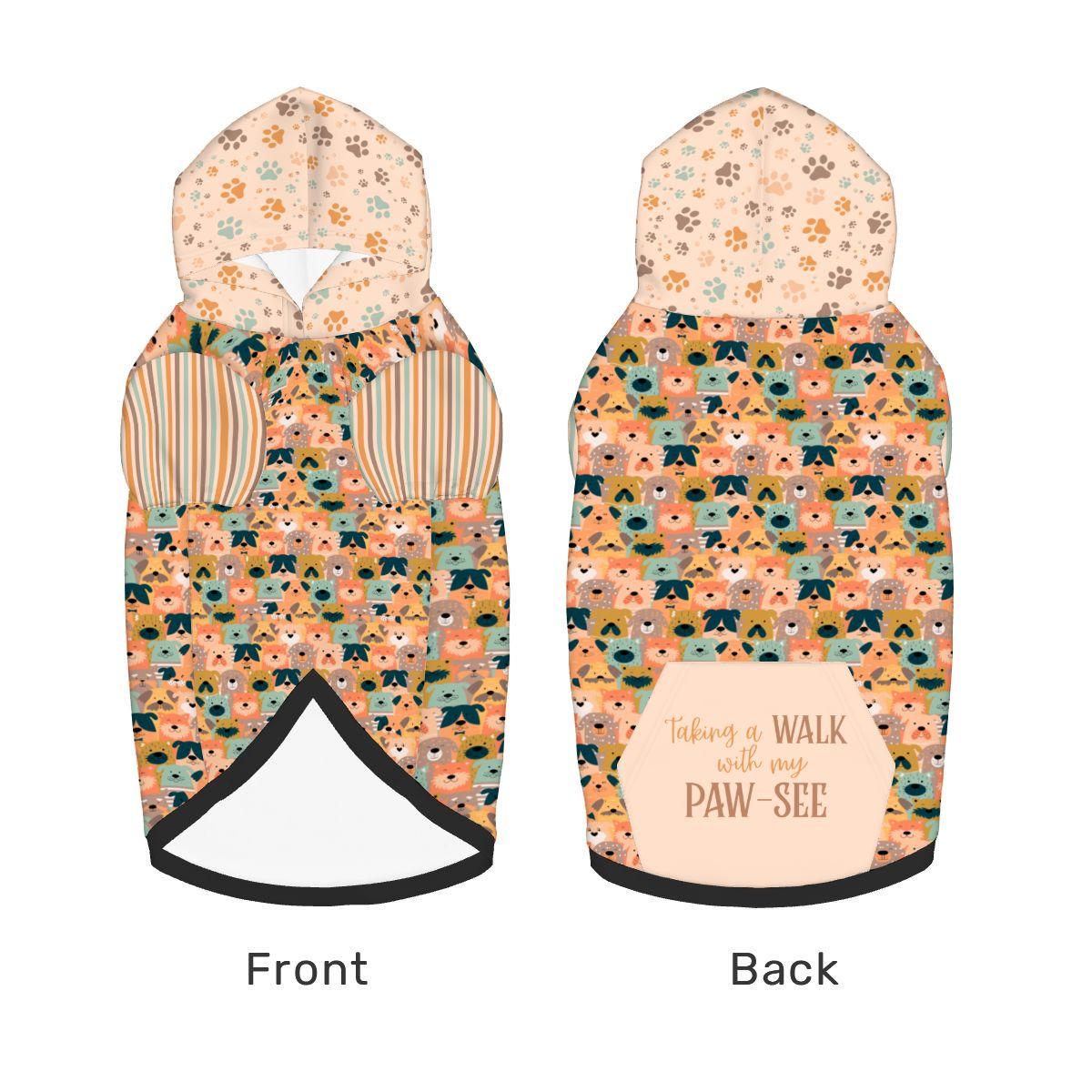 Taking Walks with My Paw-See, Large Dog Hoodie, Fashionable for Dog Parks and Running with Parents and Family, Great Gift for Dog Lovers