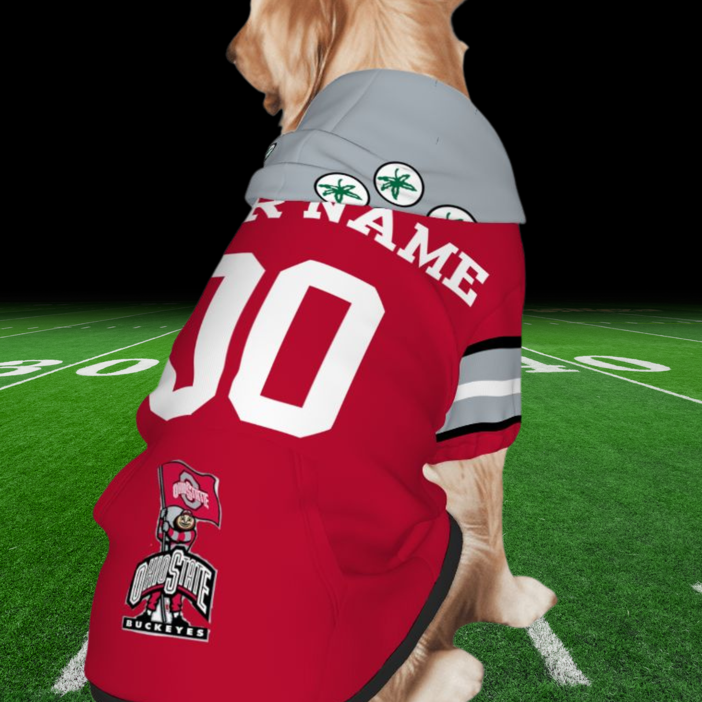 Ohio Buckeyes Pet Jerseys for Dogs and Cats,| Customizable Game Day Gem for Tailgating, Show Your Buckeye Pride