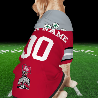 Ohio Buckeyes Pet Jerseys for Dogs and Cats,| Customizable Game Day Gem for Tailgating, Show Your Buckeye Pride